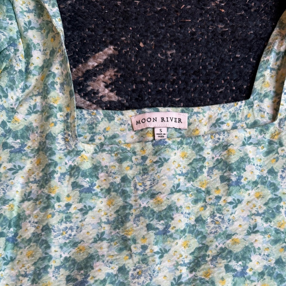 Floral Long Sleeve Square-Neck Dress - Picture 3 of 4